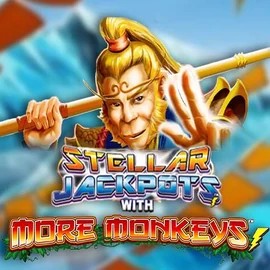 Stellar Jackpots with More Monkeys slot logo by Lightning Box Game at Spinorhino Casino