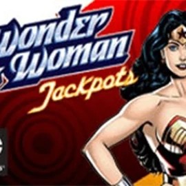 Wonder Woman Jackpots online game logo by Amaya on spinorhino-casino.co.nl